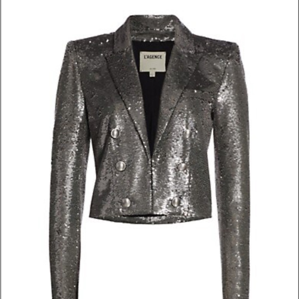 L’Agence Inez Sequin Cropped Blazer - Size 4. Never Worn!